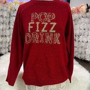 Torrid Red Pop Fizz Drink Sweater